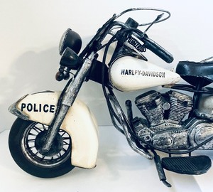 lot 297 image: Metal Harley Davidson Police Motorcycle Decor