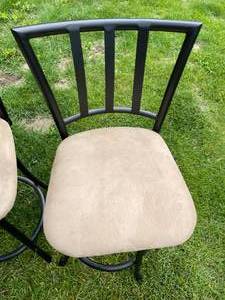 lot 384 image: Two FF International Metal Padded Swivel Stools Model 112399