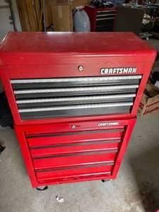 lot 391 image: Craftsman Tool Chest Full of Assorted Tools