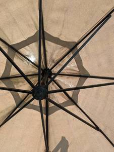 lot 33 image: Large Free Standing Adjustable Patio Umbrella