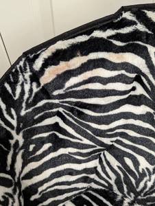 lot 222 image: Zebra Print Fuzzy Folding Chair
