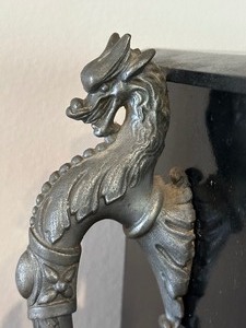 lot 13 image: Vintage Ansonia Mantel Clock with Dragon Figurines