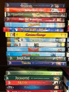 lot 55 image: Variety of Childrens DVDS including Disney and Blue Ray