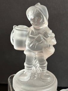 lot 62 image: Three Clear Glass Hummel Figurines
