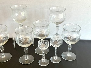 lot 74A image: Vintage German Etched Stemware