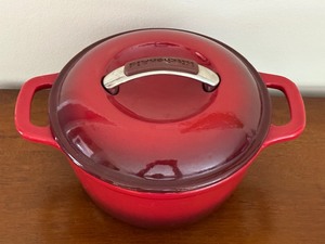 lot 457 image: KitchenAid Red Enamel Cookware Pot