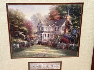 lot 450A image: Framed Thomas Kincade Victorian Garden II Print