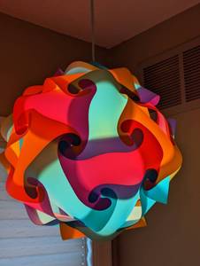 lot 233 image: Pair of Colorful Hanging Pendant Lights