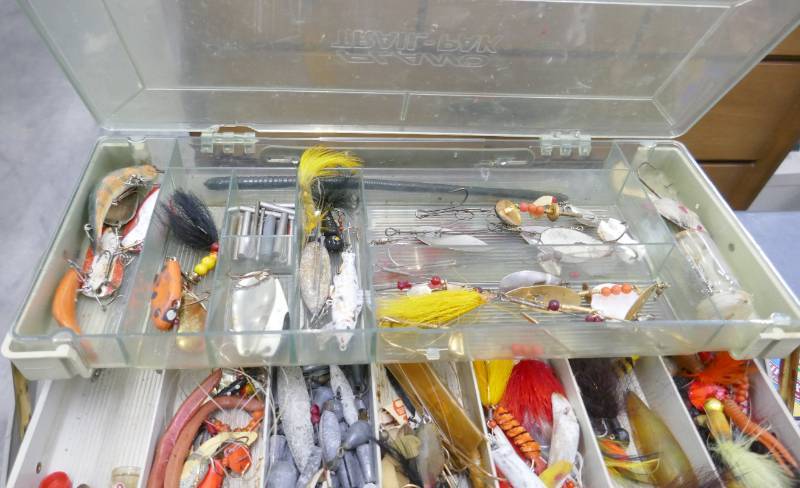 3 Drawer Fishing Tackle box FULL of lures, Drum Set - Aerator - Antiques -  Fishing Tackle - Tools - Cane Poles - Victrola - Organs - Grill - RC Boats