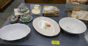 lot 52 image: Group of antique dishware, including Belleek