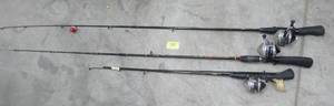 lot 66 image: 3 Zebco 33 rod and reels
