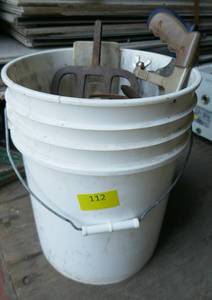 lot 112 image: Bucket of old tools