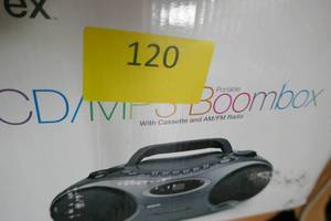lot 120 image: Boombox with CD player, radio, cassette - tested and all working