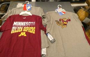 lot 139 image: 2 New MN Gophers tshirts 68