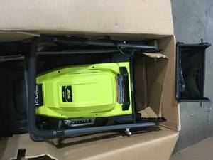 lot 1 image: RYOBI 20 in. 13 Amp Electric Walk Behind Lawn Mower Customer Returns See Pictures