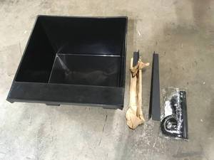 lot 8 image: 22.875 in. x 23.5 in. Black 19 Gal. Thermoplastic Utility Sink Kit with Black Metal Legs, P-Trap and Supply Lines   Customer Returns See Pictures