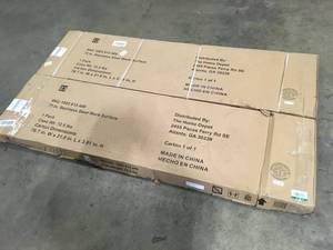 lot 12 image: 2 Lots of Husky 72 in. Stainless Steel Work Surface for Regular Duty Welded Steel Garage Storage System Corners Customer Returns See Pictures