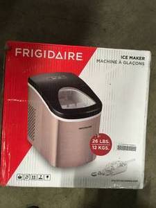 lot 33 image: Frigidaire 26 lb. Portable Counter Top Ice Maker in Stainless Copper Customer Returns See Pictures