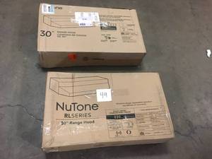 lot 49 image: 2 Lots of Broan-NuTone RL6200 Series 30 in. Ductless Under Cabinet Range Hood with Light in Stainless Steel   Customer Returns See Pictures