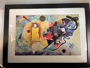lot 34 image: Kandinsky Yellow-Red-Blue framed art poster