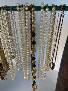 lot 42 image: assorted costume jewelry necklaces - 34 pieces - some vintage, some newer