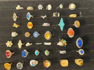 lot 66 image: 40 more bling rings vintage & newer