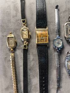lot 72 image: 7 high-end antique watches Waltham, Bulova, Elgin, Lady Elgin, Jean Cardot