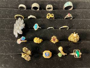 lot 73 image: with these rings, I thee  lot of 20 rings, assorted sizes