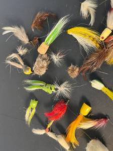 lot 105 image: oh my  too many flies  antique hand-tied fly fishing lures