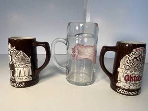 lot 118 image: 3 beer mugs  Miller, Hamms Oktoberfest 1973 - perfect condition