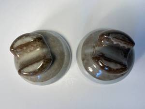 lot 122 image: unique ceramic insulators, set of 2 - perfect condition