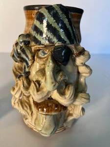 lot 130 image: Moose Milk ceramic jug w awesome moose stopper  unique hand-made elaborate ceramic pirate mug