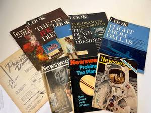 lot 215 image: vintage Newsweek and Look Magazines  instructional drawing books