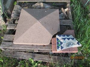 lot 23 image: Top cap cement piece with a bad cor...