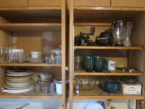 (K) 4 Kitchen Cabinets Full of Misc...