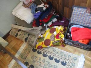 lot 205 image: Misc Blankets, Rugs and Clothing...