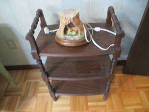 lot 221 image: Wood Shelves and Lighted Decoration...