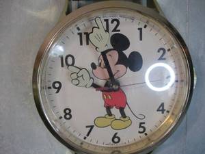 lot 240 image: Plastic Vintage Mickey Mouse Clock...