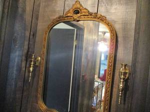 lot 241 image: Mirror and Candle Holders...