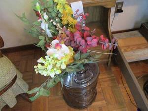 lot 308 image: Bouquet of Flowers with Large Glass...