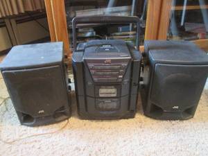 lot 40 image: JVC Portable Stereo Radio with CD a...
