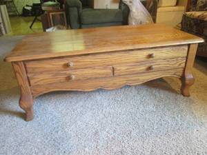 lot 49 image: Wood Coffe Table with Full Length D...