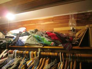 lot 64 image: All Contents of Top Shelf in Closet.