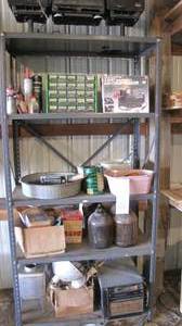 lot 816 image: 5 Tier metal shelf with contents - ...