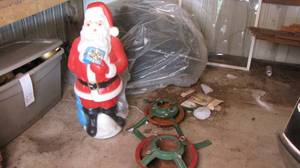 lot 825 image: Vintage santa blow mold, a christmas tree plus