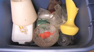 lot 14 image: 3 Totes Full of Odds and Ends, some Vintage, some Antique, some not.