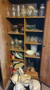 lot 441 image: Wood storage cabinet, take what you want.