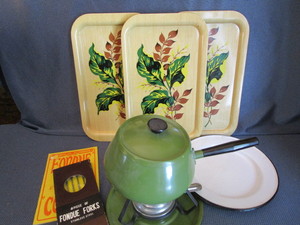 lot 65 image: Enamel Plates, Fondue, Trays