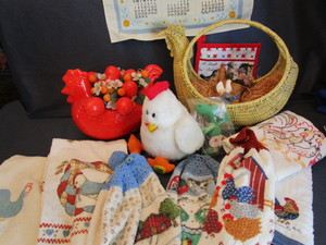 lot 70 image: Chicken Towels, Hot Pads, Ceramic