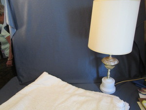 lot 71 image: Hobnail Lamp, Bed Spread